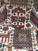 1540 Antique White Field Shekarlou Shekarlu Qashqai Rug with Animals in the Border - NFS-WOVENSOULS-Antique-Vintage-Textiles-Art-Decor