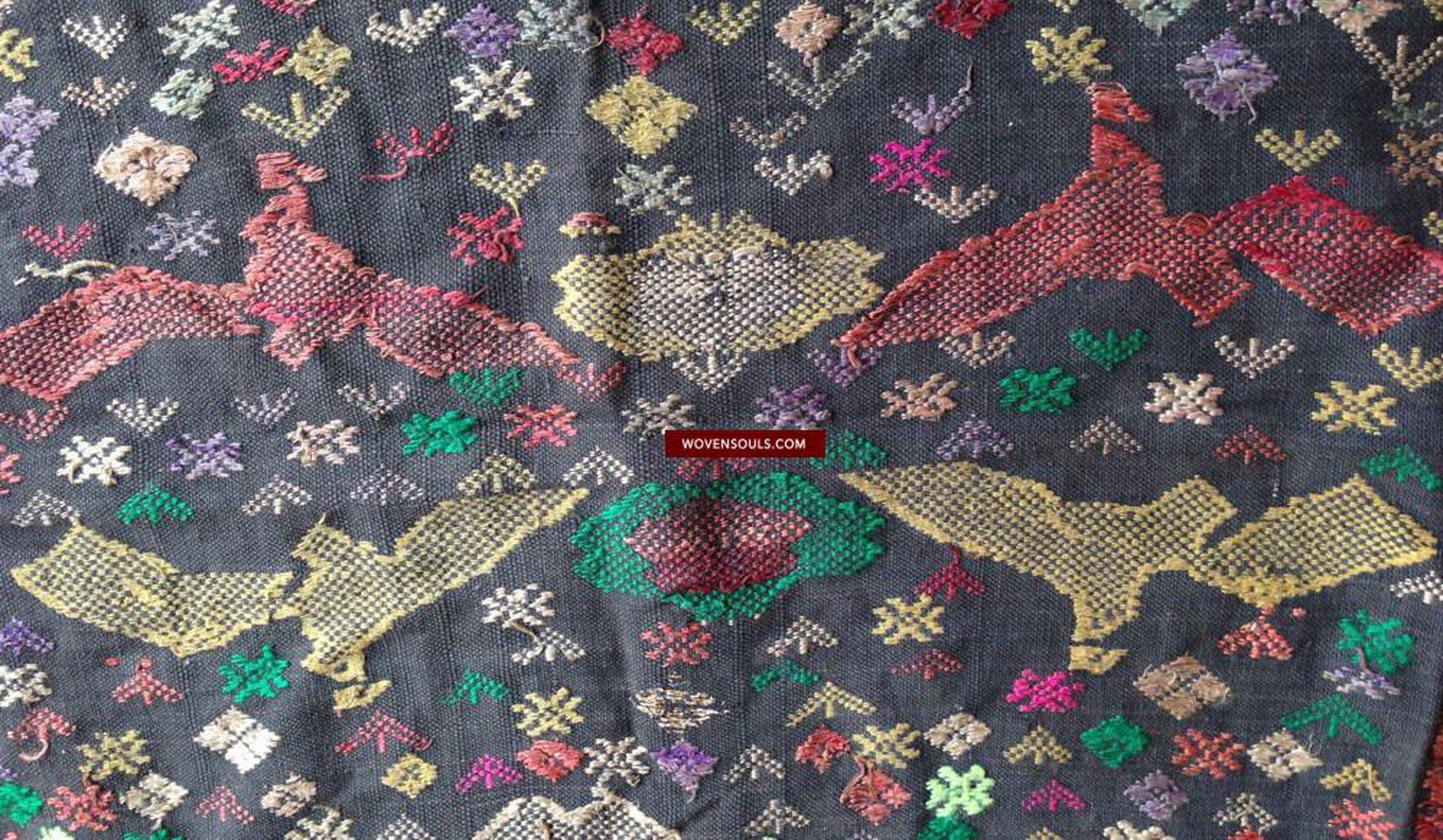 216 Semi-Antique Lao TAI Dragon Weaving Fragment-WOVENSOULS-Antique-Vintage-Textiles-Art-Decor