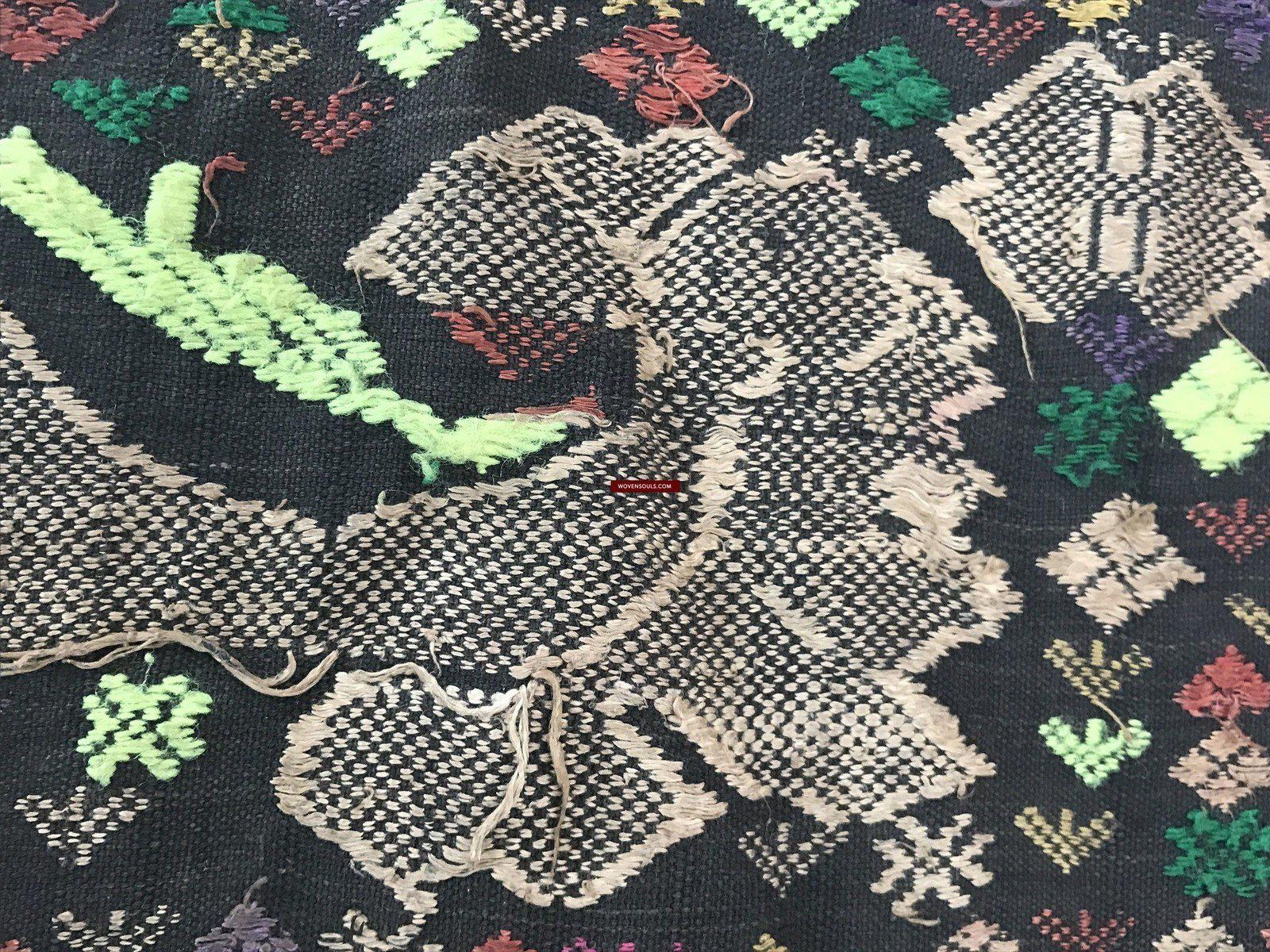 216 Semi-Antique Lao TAI Dragon Weaving Fragment-WOVENSOULS-Antique-Vintage-Textiles-Art-Decor