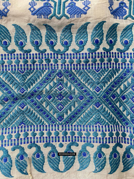1668 Handwoven Silk Assamese Scarf - Recently Made-WOVENSOULS Antique Textiles & Art Gallery