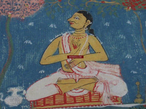 287b Orissa Painting Geet Gobind Puri Pattachitra with Sanskrit-WOVENSOULS-Antique-Vintage-Textiles-Art-Decor