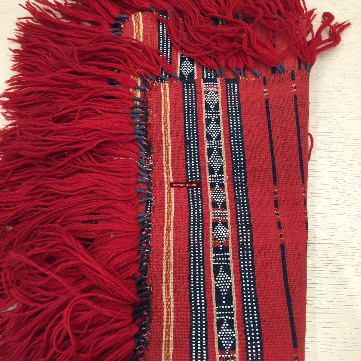 295 SOLD Antique Ceremonial Shoulder / Loin Cloth with Beaded Weaving-WOVENSOULS-Antique-Vintage-Textiles-Art-Decor