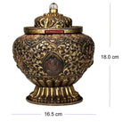 1624 Himalayan Buddhist Ceremonial Pot with Mountain Crystal Carvings-WOVENSOULS Antique Textiles &amp; Art Gallery