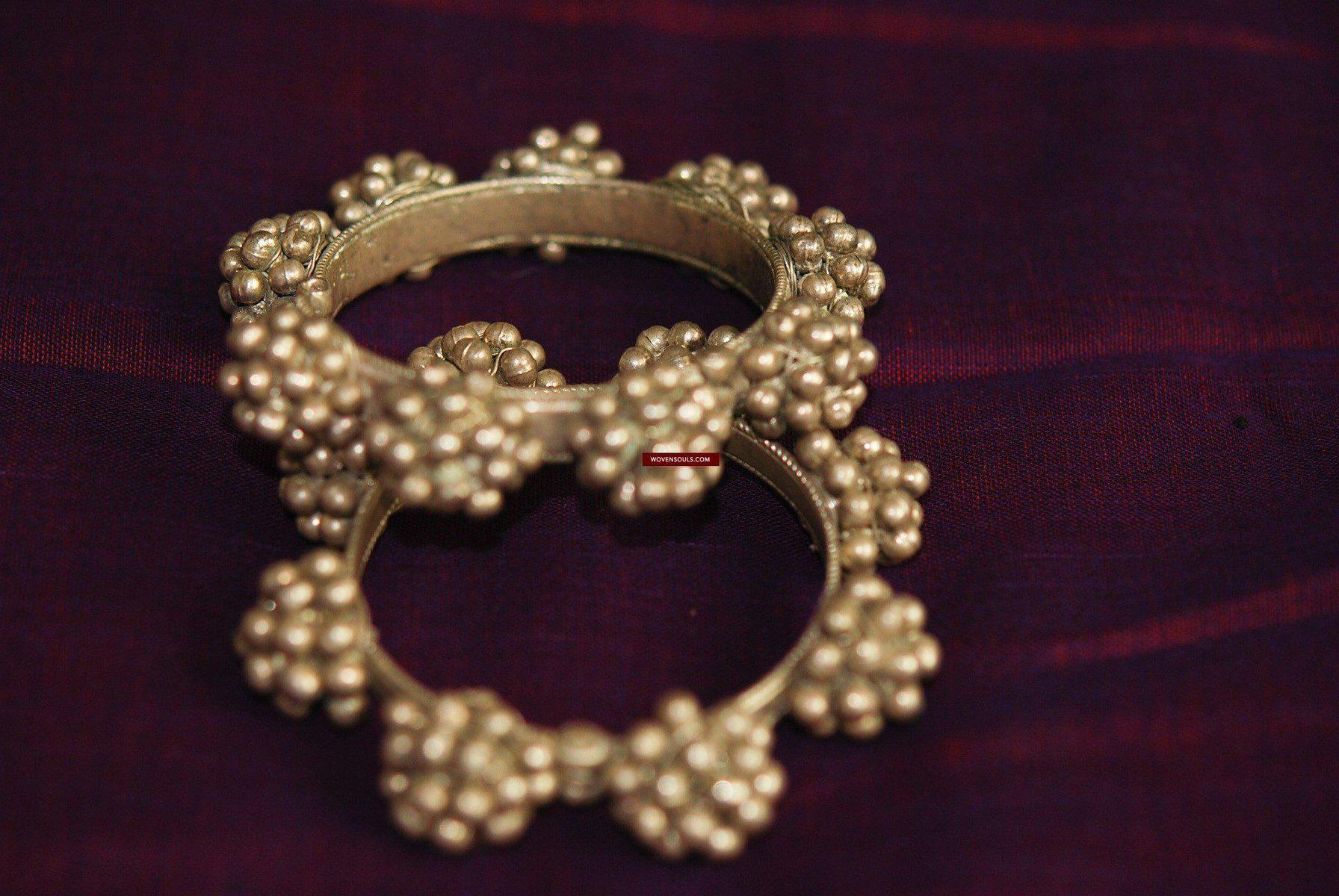 336 Vintage Silver Gajra Garland Bangles -Indian Jewelry Ornament-WOVENSOULS-Antique-Vintage-Textiles-Art-Decor