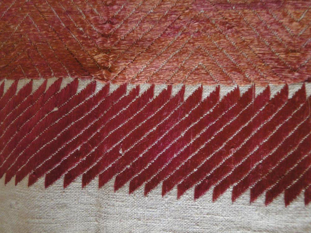 426 Antique Thirma Bagh Red Phulkari Embroidery Textile - WOVENSOULS ...