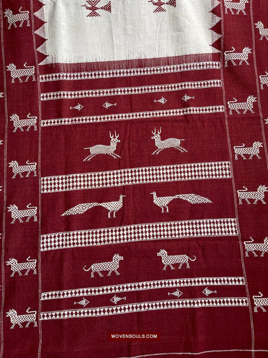 433-B SOLD SUPERB Orissa Tribal Koraput Kotpad HUNTING Shawl-WOVENSOULS-Antique-Vintage-Textiles-Art-Decor