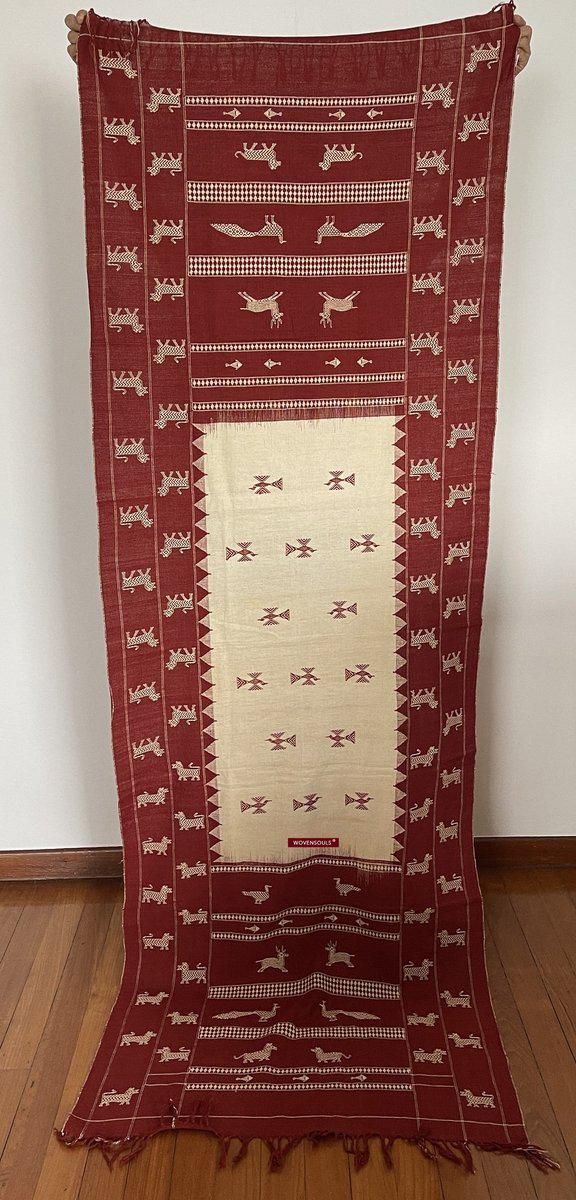 433-B SOLD SUPERB Orissa Tribal Koraput Kotpad HUNTING Shawl-WOVENSOULS-Antique-Vintage-Textiles-Art-Decor