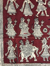 439 Mata Ni Pachedi Kalamkari Art Painting-WOVENSOULS-Antique-Vintage-Textiles-Art-Decor