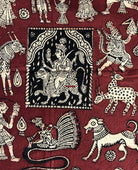 439 Mata Ni Pachedi Kalamkari Art Painting-WOVENSOULS-Antique-Vintage-Textiles-Art-Decor