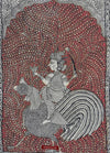 440 Multicolor Mata Ni Pachedi Kalamkari Textile Art-WOVENSOULS-Antique-Vintage-Textiles-Art-Decor
