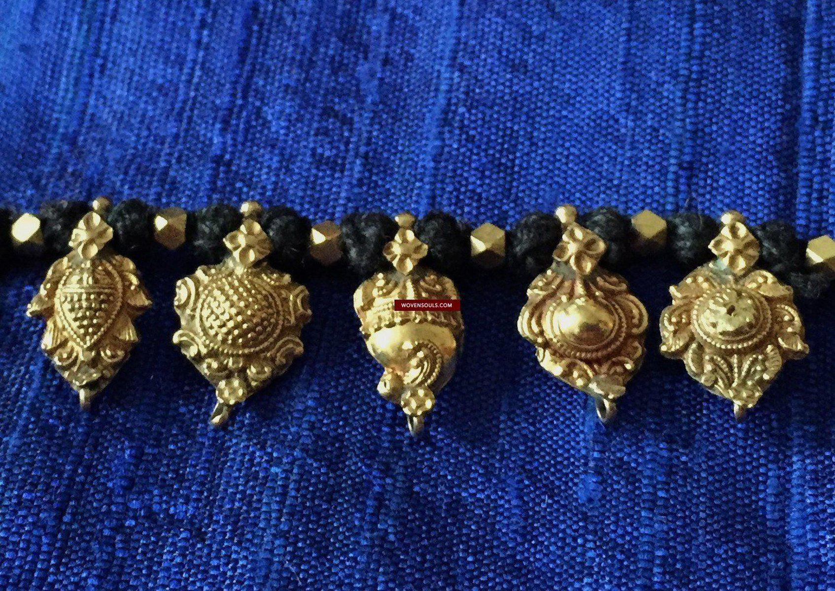 490 Old Gold Jewelry - Kolhapuri Saj Wedding Necklace-WOVENSOULS-Antique-Vintage-Textiles-Art-Decor