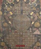 507 SOLD Old Jain Pichvai Painting w Lok Purush & Jambudwip Cosmology Icons-WOVENSOULS-Antique-Vintage-Textiles-Art-Decor