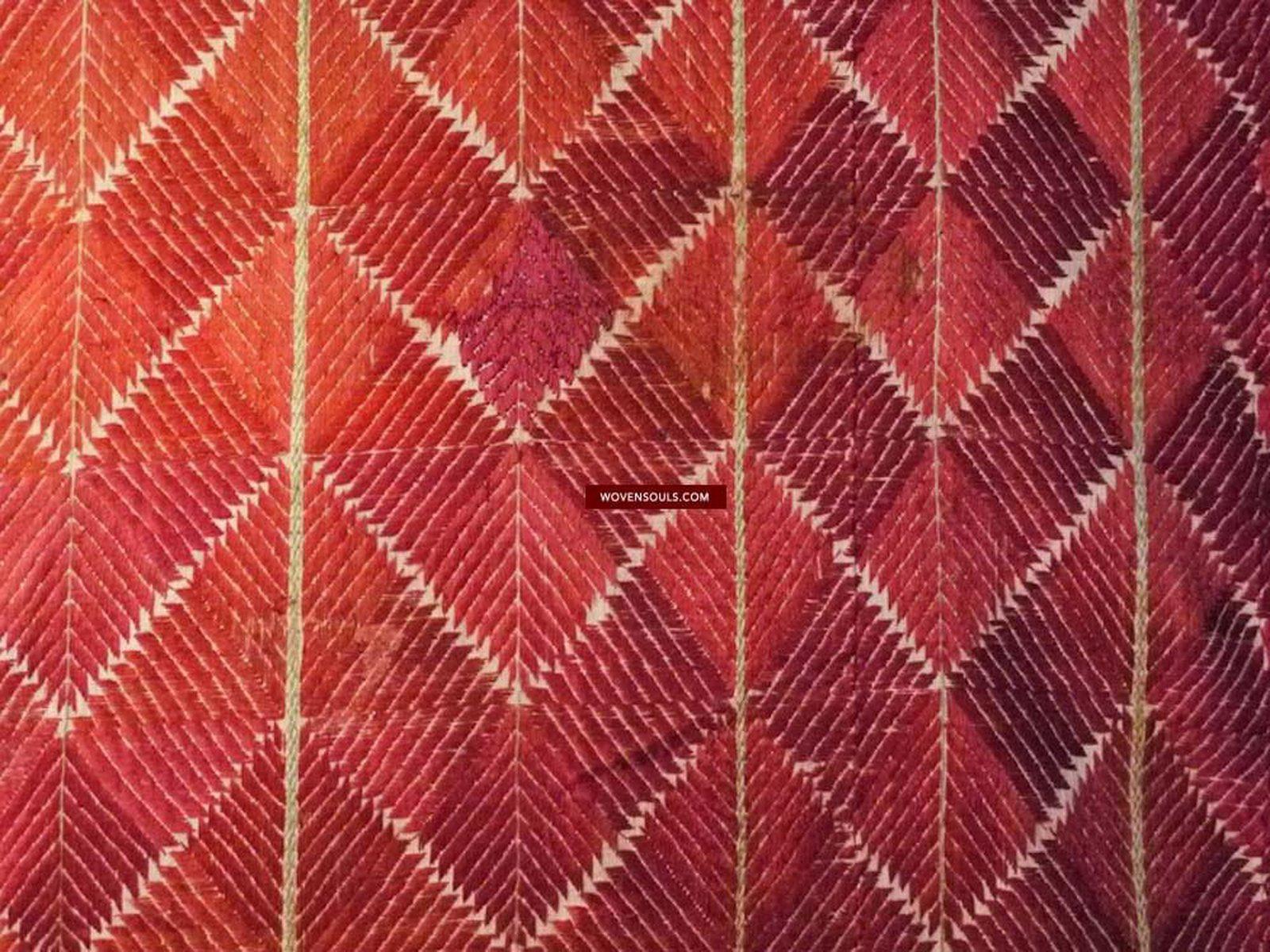 513 Old Lehariya Thirma Phulkari Bagh-WOVENSOULS-Antique-Vintage-Textiles-Art-Decor