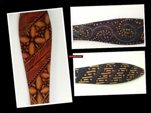 5131 Set - Wood Envelope Opener With Java Batik Art-WOVENSOULS-Antique-Vintage-Textiles-Art-Decor