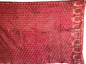 528 Old Sindh Odhana Abochani Shawl Silk Embroidery on Fine Base-WOVENSOULS-Antique-Vintage-Textiles-Art-Decor