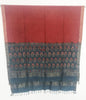 5302 Indigo & Rust Ajrakh Cotton Scarf / Stole in Natural Dyes on Maheshwari Cotton-WOVENSOULS-Antique-Vintage-Textiles-Art-Decor