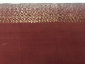5302 Indigo & Rust Ajrakh Cotton Scarf / Stole in Natural Dyes on Maheshwari Cotton-WOVENSOULS-Antique-Vintage-Textiles-Art-Decor