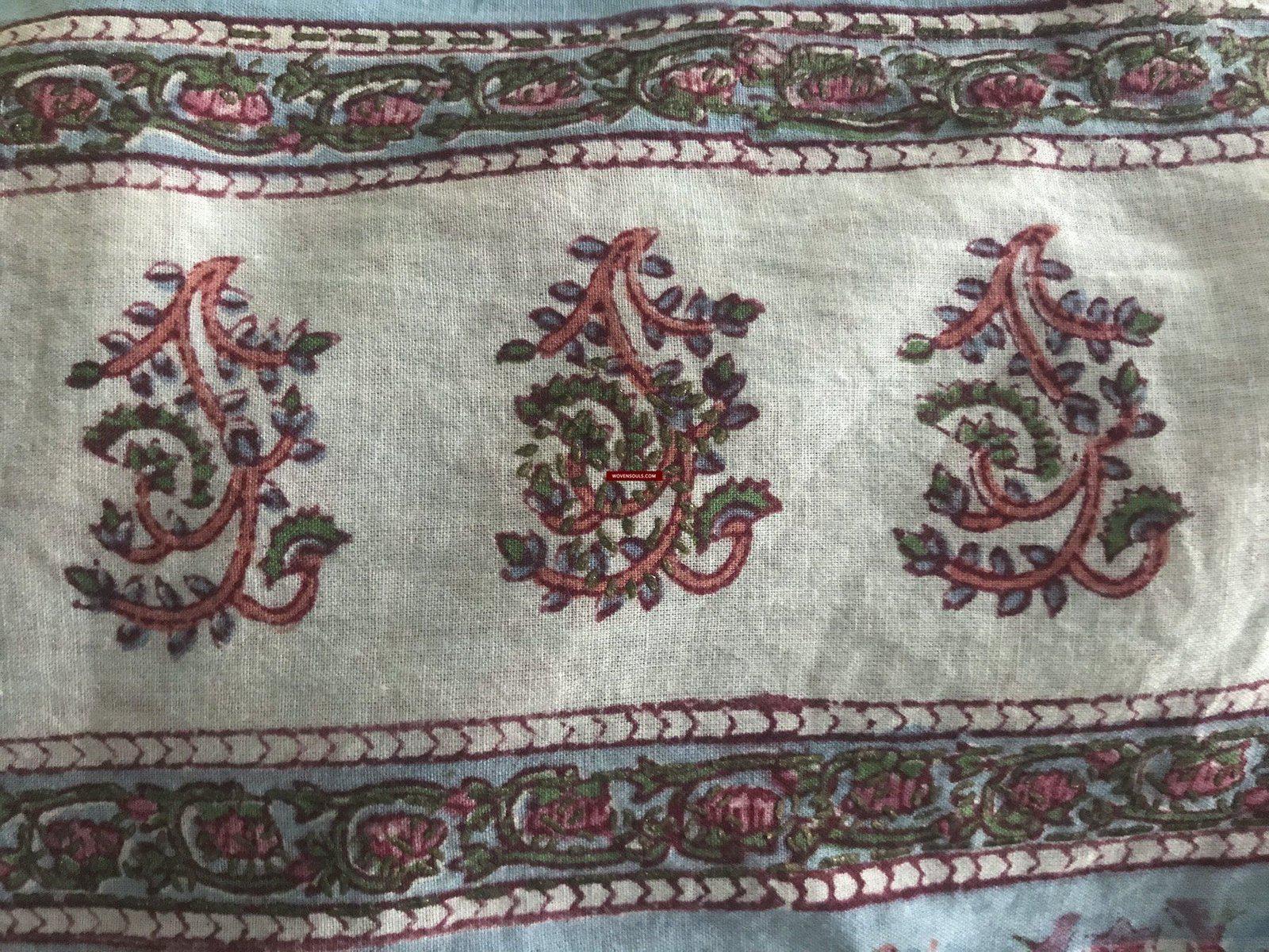 5303 Beautiful Soft Mul mul scarf with perfect Hand Block Printing - Indian Textile Art-WOVENSOULS-Antique-Vintage-Textiles-Art-Decor