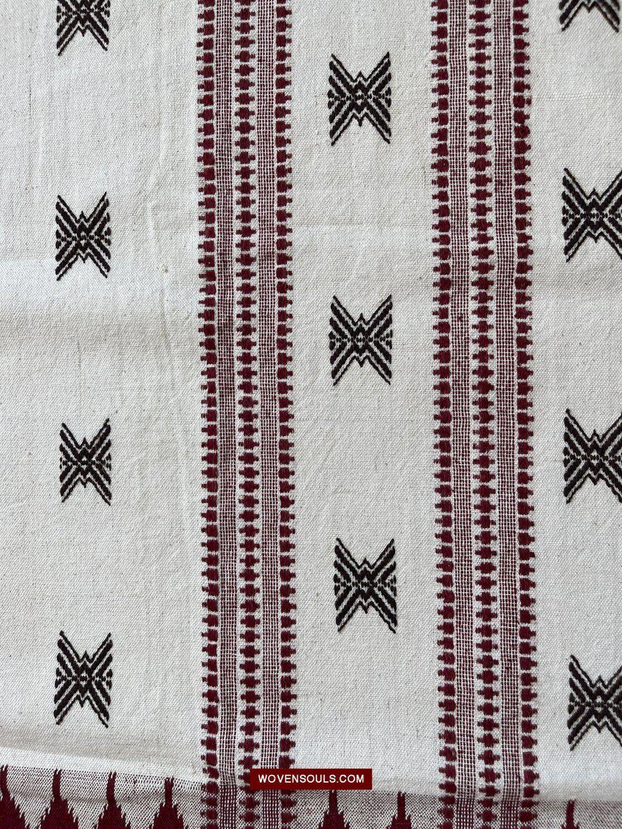 E5304- Orissa Tribal Koraput Kotpad Cotton Shawl-WOVENSOULS-Antique-Vintage-Textiles-Art-Decor