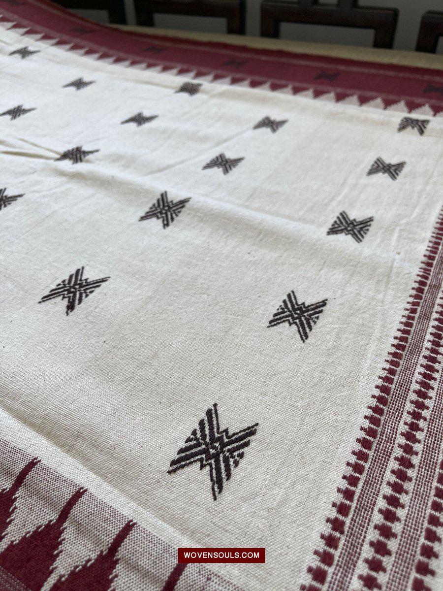 E5304- Orissa Tribal Koraput Kotpad Cotton Shawl-WOVENSOULS-Antique-Vintage-Textiles-Art-Decor