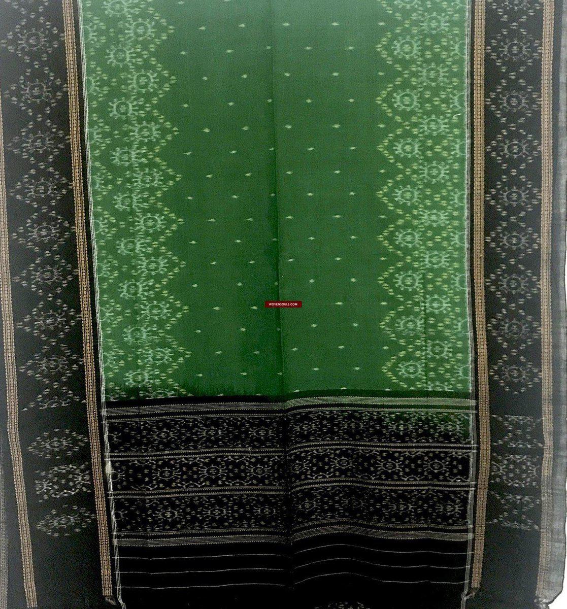 5305 SOLD Striking Cotton Ikat Hand woven Shawl Scarf from Odisha - Indian Textile Art-WOVENSOULS-Antique-Vintage-Textiles-Art-Decor