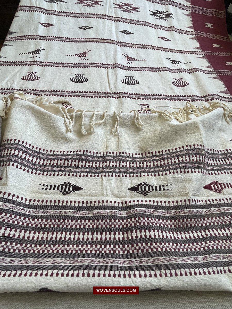 E5305 Large Orissa Tribal Koraput Figurative Ceremonial Shawl-WOVENSOULS-Antique-Vintage-Textiles-Art-Decor