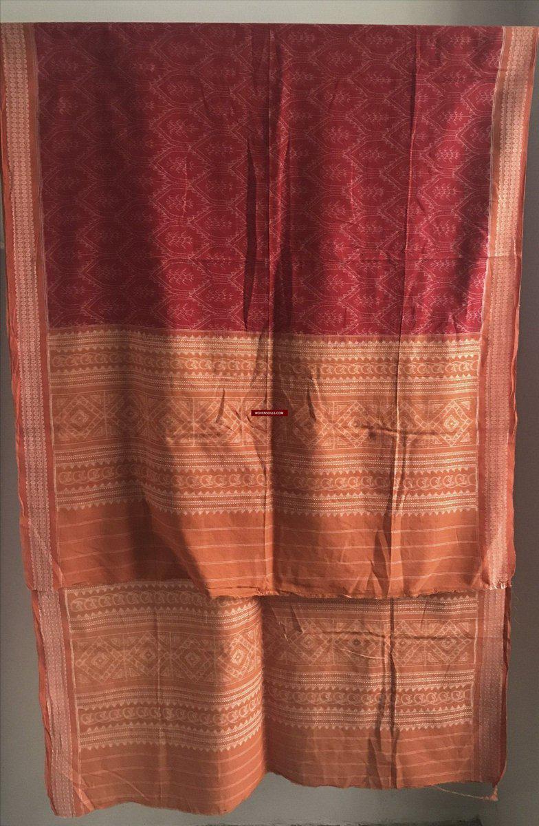 5306 Scarf / Stole / Wrap / Cravat Cotton Handloom Textile Art Ikat from Odisha-WOVENSOULS-Antique-Vintage-Textiles-Art-Decor