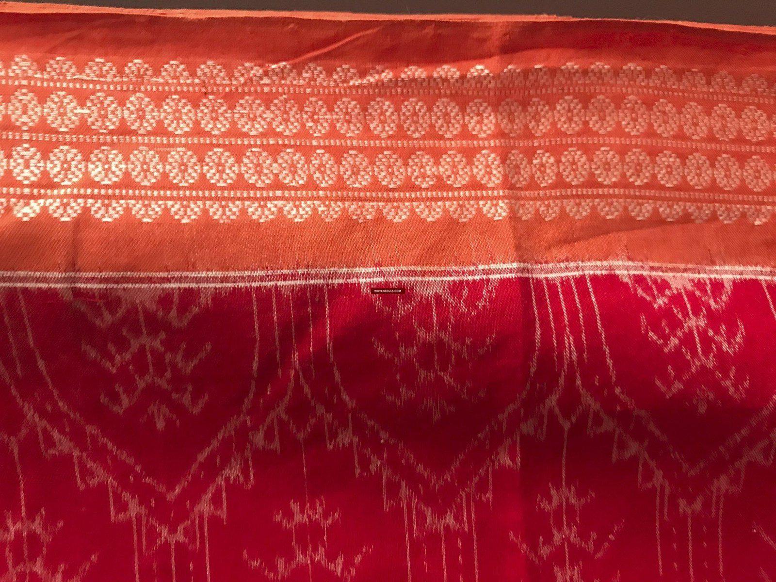 5306 Scarf / Stole / Wrap / Cravat Cotton Handloom Textile Art Ikat from Odisha-WOVENSOULS-Antique-Vintage-Textiles-Art-Decor