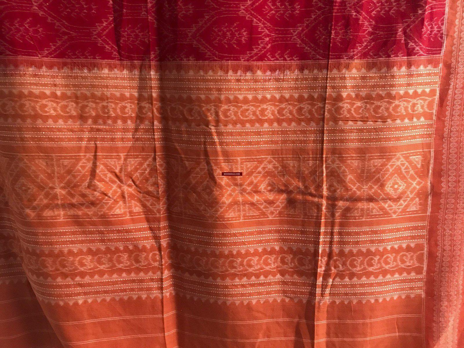 5306 Scarf / Stole / Wrap / Cravat Cotton Handloom Textile Art Ikat from Odisha-WOVENSOULS-Antique-Vintage-Textiles-Art-Decor