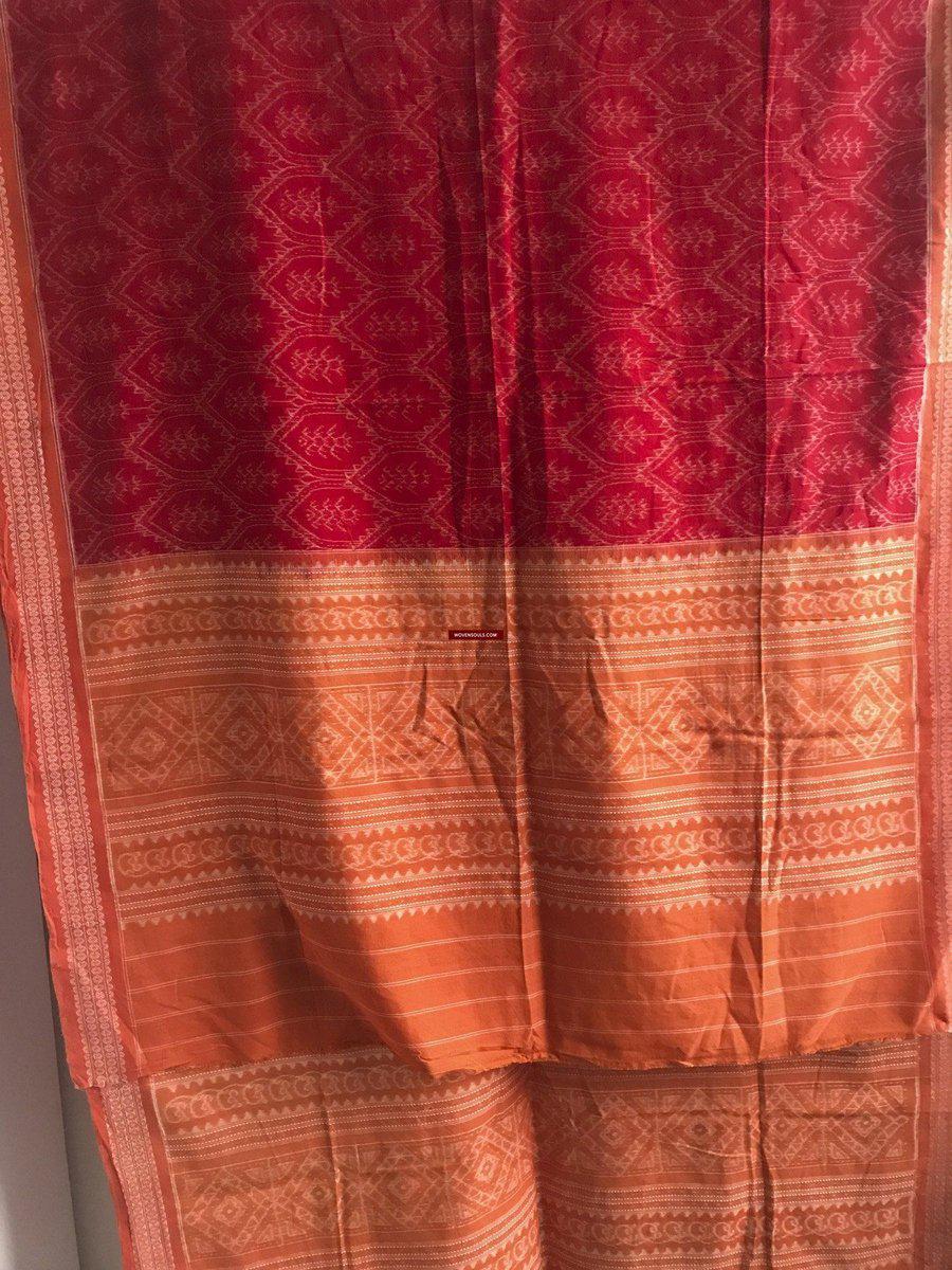 5306 Scarf / Stole / Wrap / Cravat Cotton Handloom Textile Art Ikat from Odisha-WOVENSOULS-Antique-Vintage-Textiles-Art-Decor