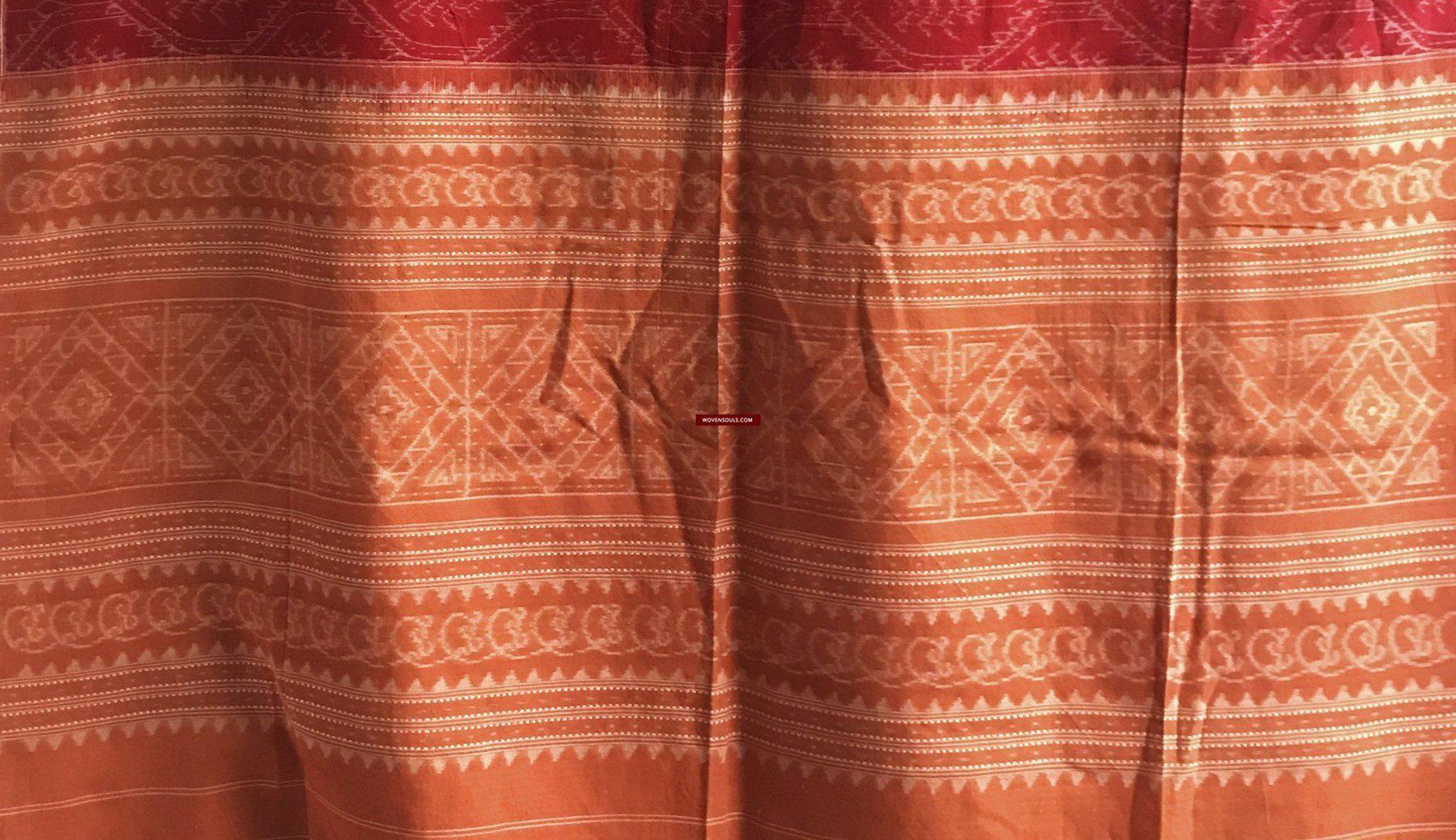 5306 Scarf / Stole / Wrap / Cravat Cotton Handloom Textile Art Ikat from Odisha-WOVENSOULS-Antique-Vintage-Textiles-Art-Decor