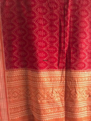 5306 Scarf / Stole / Wrap / Cravat Cotton Handloom Textile Art Ikat from Odisha-WOVENSOULS-Antique-Vintage-Textiles-Art-Decor