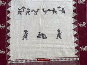 E5306 SUPERB Orissa Tribal Koraput Figurative Ceremonial Shawl-WOVENSOULS-Antique-Vintage-Textiles-Art-Decor