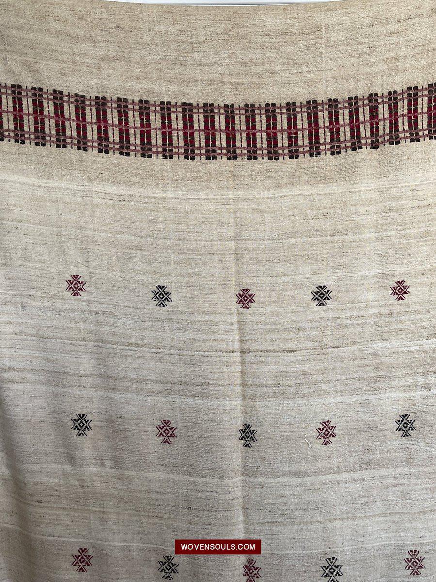 E5307 - Large Orissa Tribal Koraput Kotpad Raw Silk Shawl-WOVENSOULS-Antique-Vintage-Textiles-Art-Decor