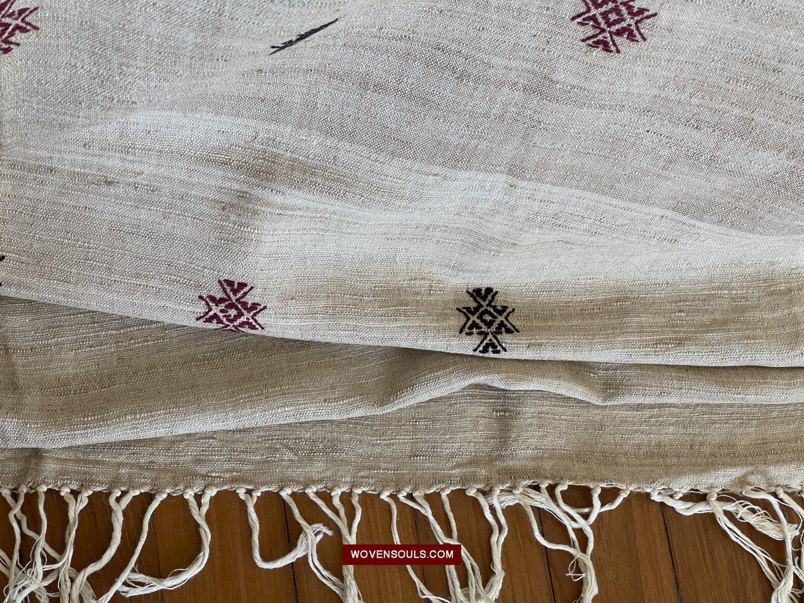 E5307 - Large Orissa Tribal Koraput Kotpad Raw Silk Shawl-WOVENSOULS-Antique-Vintage-Textiles-Art-Decor