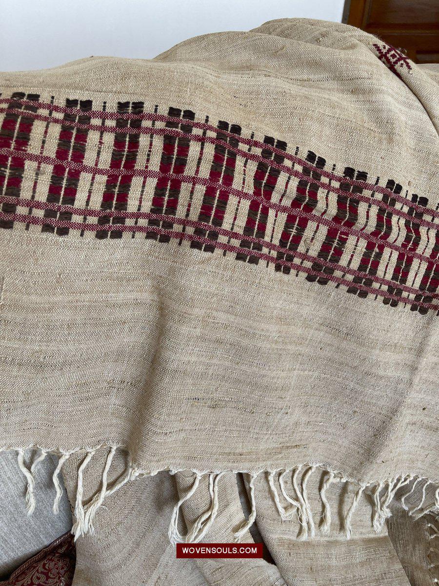 E5307 - Large Orissa Tribal Koraput Kotpad Raw Silk Shawl-WOVENSOULS-Antique-Vintage-Textiles-Art-Decor