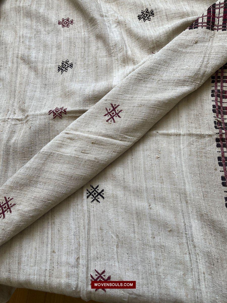 E5307 - Large Orissa Tribal Koraput Kotpad Raw Silk Shawl-WOVENSOULS-Antique-Vintage-Textiles-Art-Decor