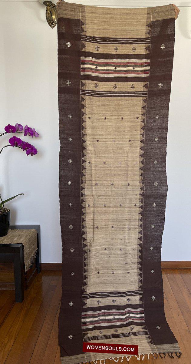 E5308 - Orissa Tribal Koraput Kotpad Raw Silk Shawl-WOVENSOULS-Antique-Vintage-Textiles-Art-Decor