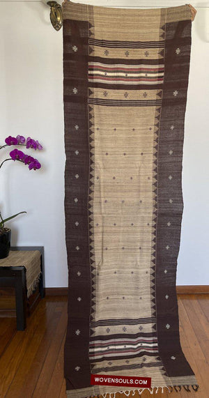 E5308 - Orissa Tribal Koraput Kotpad Raw Silk Shawl-WOVENSOULS-Antique-Vintage-Textiles-Art-Decor