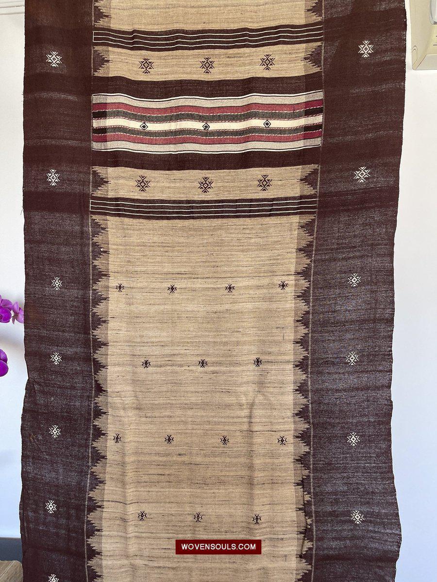 E5308 - Orissa Tribal Koraput Kotpad Raw Silk Shawl-WOVENSOULS-Antique-Vintage-Textiles-Art-Decor