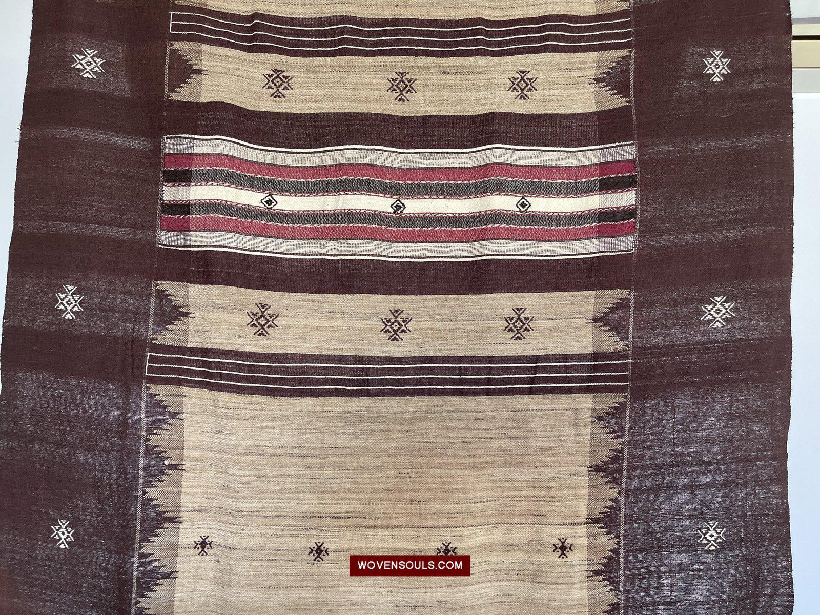 E5308 - Orissa Tribal Koraput Kotpad Raw Silk Shawl-WOVENSOULS-Antique-Vintage-Textiles-Art-Decor