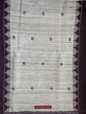 E5308 - Orissa Tribal Koraput Kotpad Raw Silk Shawl-WOVENSOULS-Antique-Vintage-Textiles-Art-Decor