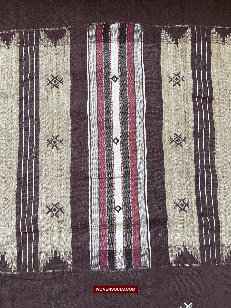 E5308 - Orissa Tribal Koraput Kotpad Raw Silk Shawl-WOVENSOULS-Antique-Vintage-Textiles-Art-Decor