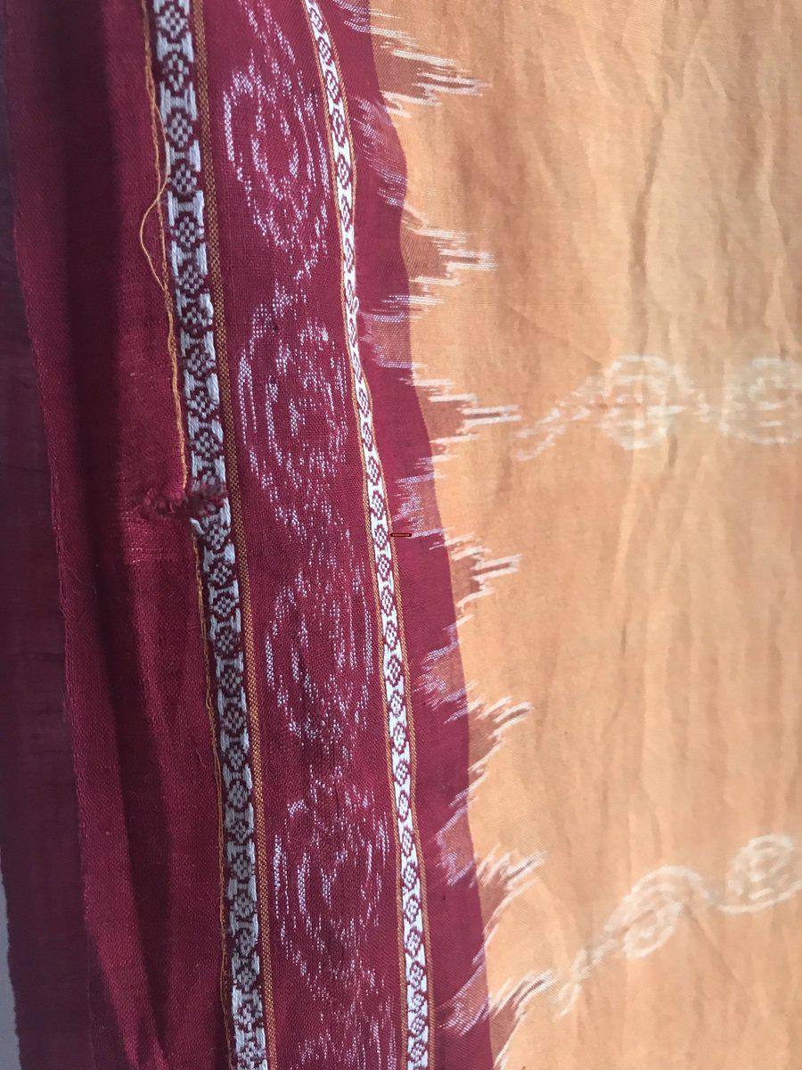 5309 VERKAUFT Vintage Ikat Schultertuch von Odisha - Hervorragende Erdfarben-WOVENSOULS-Antike-Vintage-Textilien-Kunst-Dekor