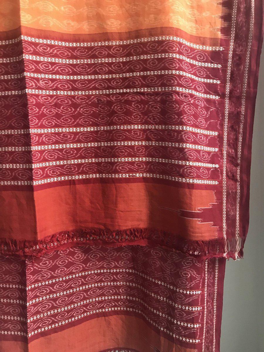 5309 VERKAUFT Vintage Ikat Schultertuch von Odisha - Hervorragende Erdfarben-WOVENSOULS-Antike-Vintage-Textilien-Kunst-Dekor