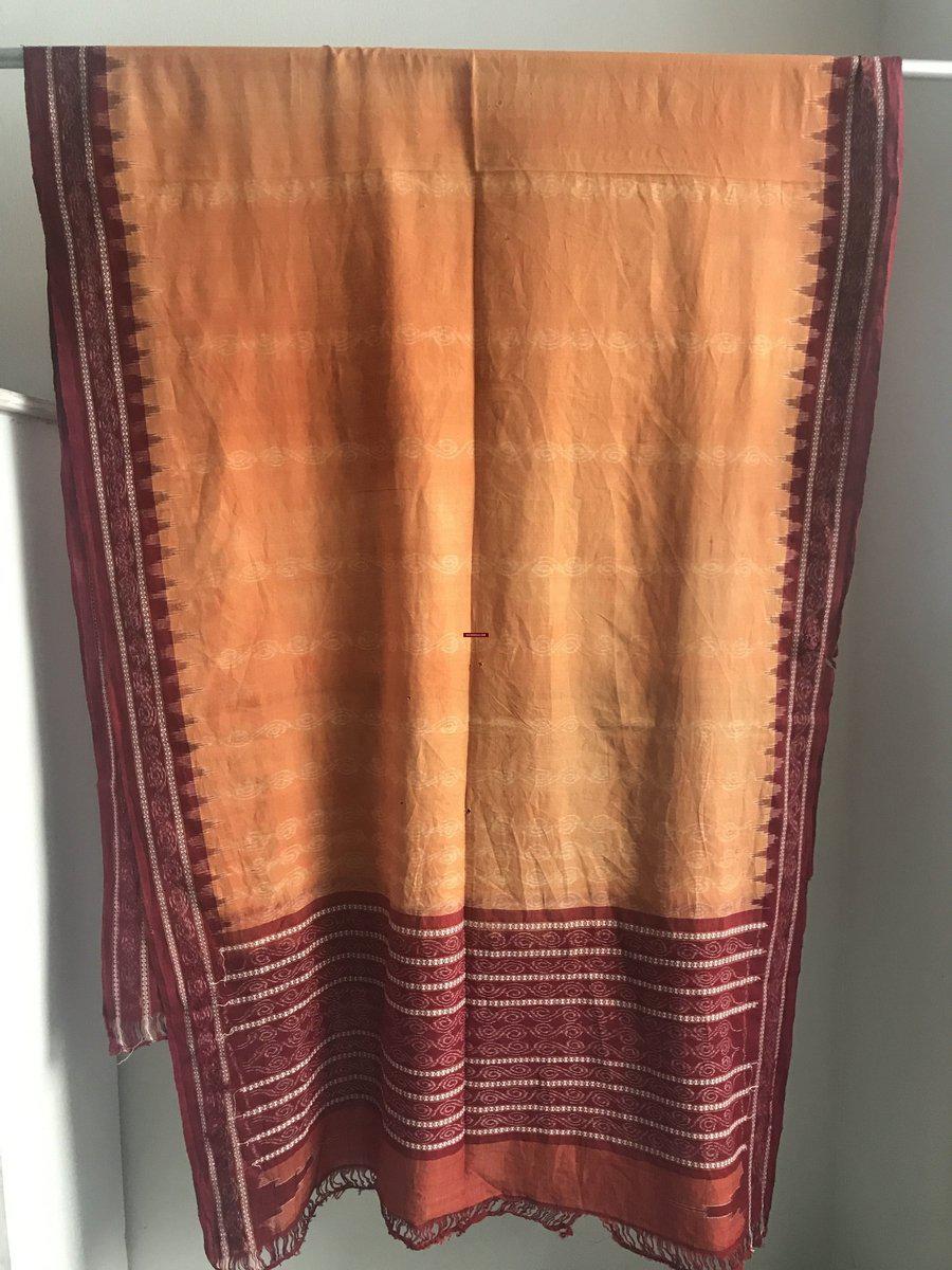 5309 VERKAUFT Vintage Ikat Schultertuch von Odisha - Hervorragende Erdfarben-WOVENSOULS-Antike-Vintage-Textilien-Kunst-Dekor