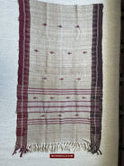 E5309- Orissa Tribal Koraput Kotpad Raw Silk Shawl - Ganga Jamuna Border-WOVENSOULS-Antique-Vintage-Textiles-Art-Decor