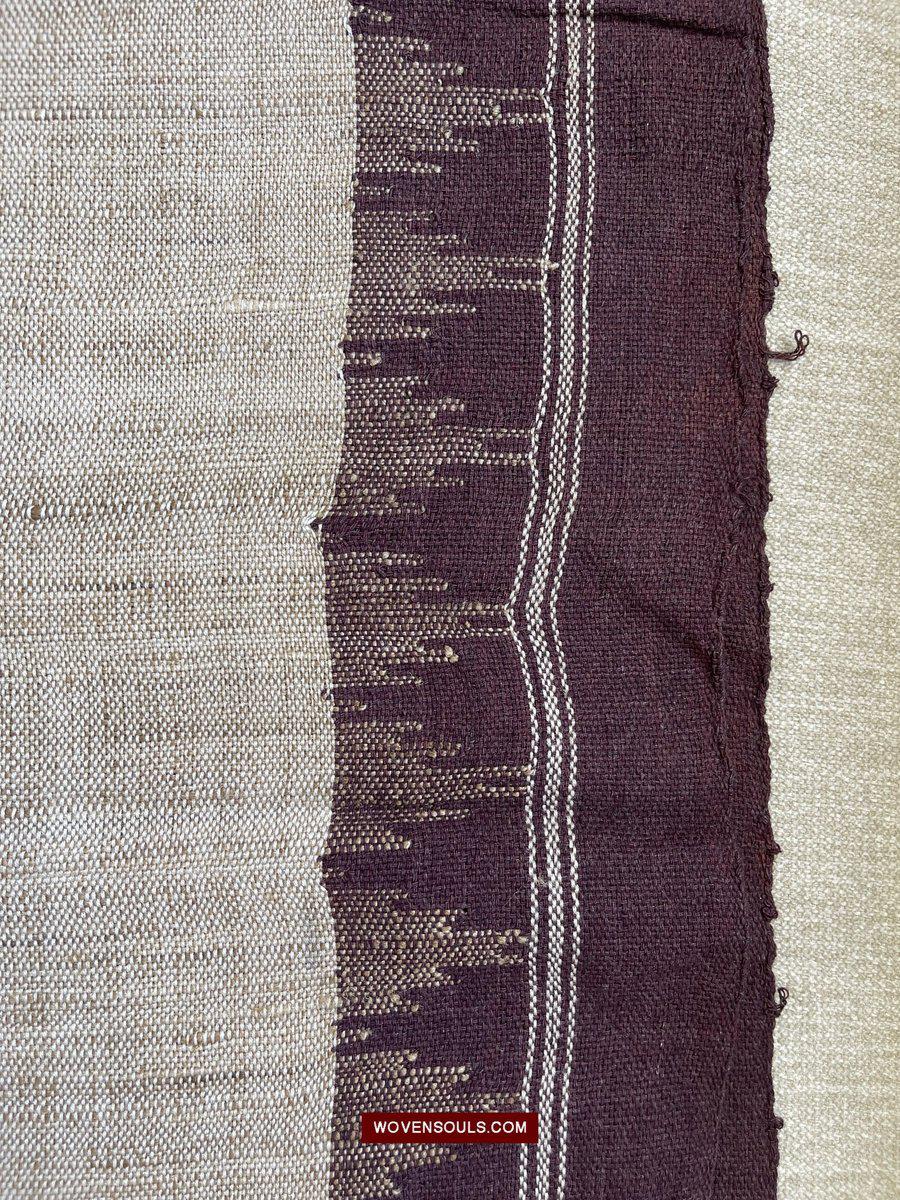 E5309- Orissa Tribal Koraput Kotpad Raw Silk Shawl - Ganga Jamuna Border-WOVENSOULS-Antique-Vintage-Textiles-Art-Decor