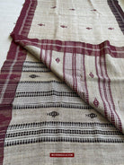 E5309- Orissa Tribal Koraput Kotpad Raw Silk Shawl - Ganga Jamuna Border-WOVENSOULS-Antique-Vintage-Textiles-Art-Decor