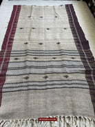 E5309- Orissa Tribal Koraput Kotpad Raw Silk Shawl - Ganga Jamuna Border-WOVENSOULS-Antique-Vintage-Textiles-Art-Decor